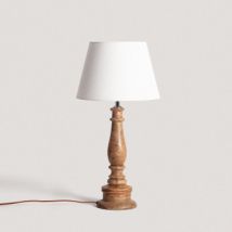 Lampe à Poser en bois Dinka ILUZZIA Blanc