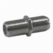 TELEVES Type F Female Adapter for Coaxial Cable - Chrome Plated