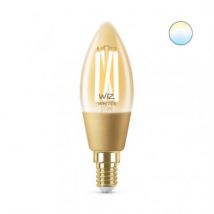 4.9W E14 C37 Smart WiFi WIZ CCT Dimmable LED Vintage Filament Candle Bulb - Adjustable (Warm-Cool-Daylight)