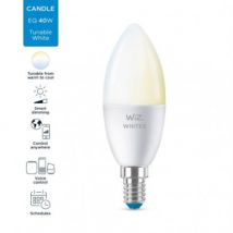 Pack of 2u 4.9W E14 C37 Smart WiFi + Bluetooth WIZ CCT Dimmable LED Bulbs - Adjustable (Warm-Cool-Daylight)