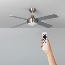 Leirus Nickel LED Ceiling Fan with DC Motor 132cm - Nickel