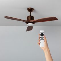 Forest Brown LED Ceiling Fan with DC Motor 132cm - Dark Wood