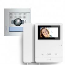 2 House 2-Wire Video Door Entry Kit with SFERA NEW Panel and Serie 8 Monitor TEGUI 378112 - Aluminium