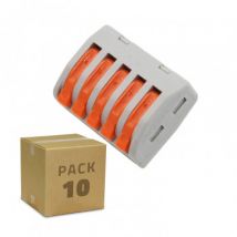 Pack 10 Quick Connectors 5 Inputs PCT-215 for Electrical Cable 0.08-4mm² - 0.08-4mm²