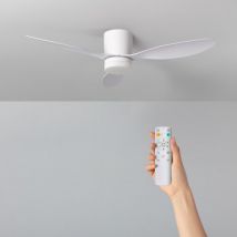 Weimar Outdoor LED DC Motor Ceiling Fan 132cm in White - White