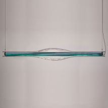 LZF Dune Wood & Glass Pendant Lamp - Turquoise