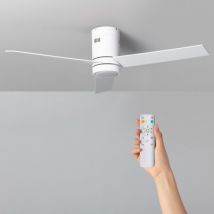 Tydir White LED Ceiling Fan with DC Motor 132cm - White