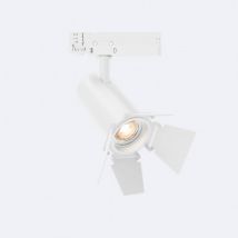 20W Fasano Cinema No Flicker Dimmable CCT LED Spotlight for Three Circuit Track in White - Warm White 3200K