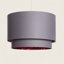 Bello Duo Reflect Fabric Pendant Lamp - Grey