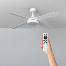 Ventilatore LED da Soffitto Timor Bianco 132cm Motore DC Bianco