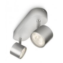 Lampada da Soffitto LED Regolabile Orientabile con Due Faretti 2x4.5W PHILIPS Star Alluminio