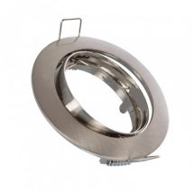 Portafaretto Downlight Circolare Basculante per Lampadina LED GU10/GU5.3 Foro Ø 72 mm Niquel Satinato