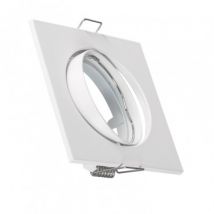 Portafaretto Downlight Quadrato Basculante per Lampadina LED GU10 / GU5.3 Foro Ø 72 mm Bianco
