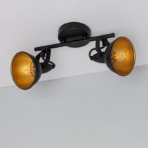 Emer Adjustable Metal 2 Spotlight Black Ceiling Lamp - Black