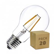 Box of 20 6W A60 E27 Dimmable Classic Filament LED Bulbs Cool White 4000-4500K -