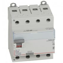 Industrial Differential Switch 4P 300mA 25-63 A 10kA Class AC LEGRAND DX³ 411664 - 63 A