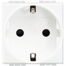 BTicino Living Light 2P+T 2 Module Screw Connection 16A Current Base N4141 - White