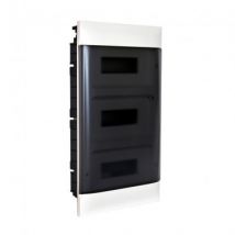 LEGRAND 135053 Practibox S Flush-mounted Box for Conventional Partition walls 3x12 modules Transparent Door - White