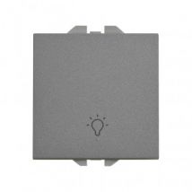 Single Pushbutton Mechanism With Engraved Light SIMON 270 20000151 - Titanio