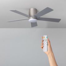 Flatiron Outdoor LED DC Motor Ceiling Fan 132cm in White - Silver