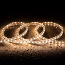 220V AC SMD2835 120LED/m Autorectified Warm White LED Strip 12mm Wide Cut at Every 10cm IP65 - Several options