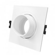 Square Tilting Low UGR Downlight Ring for GU10 / GU5.3 LED Bulbs with Ø75 mm Cut Out - White