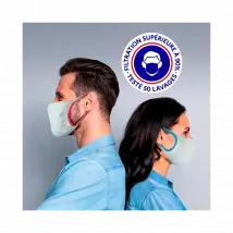 Lytess - Lot De 2 Masques De Protection Réutilisables Adultes Uns1 - Noir-Blanc - Taille Unique