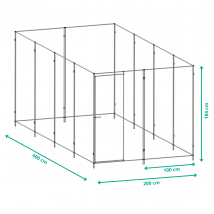 Kit Chenil professionnel 8m² Large - 400 x 200 x 184 cm - KeniLux - KeniLux