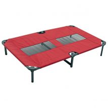 Matelas Confort Surélevé Pour Chien Xl Rouge 117 X 74 X 19 Cm - Lucky Dog