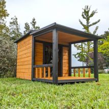 Niche Berger Australien avec toit shingle et terrasse couverte Taille L - Animal Valley