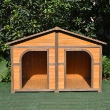 Niche à chien Double toit shingle noir taille XXL - Animal Valley