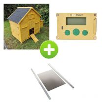 Kit Poulailler Bassette XL Noir 6 à 8 Poules Avec Portier Zen Farm Autonome Et Porte Taille Medium - Animal Valley