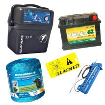 Kit Complet Clôture Électrique Volailles Anti Nuisible Avec Électrificateur à Accumulateur - Lacmé - Lacme