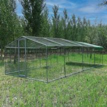 Parc à Poules - Enclos 24m² Ø38mm 8x3x2,25m - Acier Galvanisé - Animal Valley
