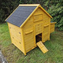 Poulailler Bassette XL Toit Shingle Noir 6 à 8 Poules - Animal Valley