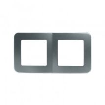 Marco PC 2 Módulos para Mecanismos Classic Plata