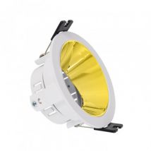 Aro Downlight Cónico Reflect Excentrico para Bombilla LED GU10/ GU5.3 Corte Ø 75 mm Dorado