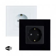 Tomate Tipo F Schuko Wifi Com Moldura de Cristal Modern Branco