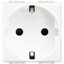 Tomada 2P+T 2-Módulos 16A Ligação aparafusada BTicino Living Light N4141 Branco