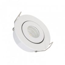 Foco Downlight LED 1W COB Direccionable Circular Blanco Corte Ø 45 mm Blanco Neutro 4000K Instalación:Empotrable