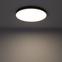 Plafón LED Exterior 24W Circular Ø220 mm Regulable Negro Instalación: