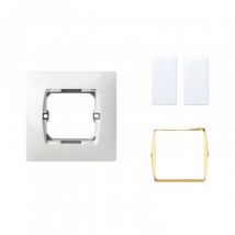 Kit Interruptor Simple Estrecho Doble SIMON 27 Dorado
