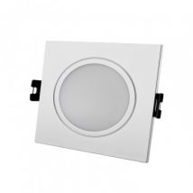 Aro Downlight Cuadrado IP65 para Bombilla LED GU10 / GU5.3 Corte Ø75 mm Maxis Plata