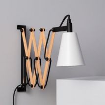 Lámpara de Pared de Madera y Metal Ponga Blanco