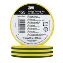 Temflex Isolierband 155 PVC 19mm x 20m 3M 7100184744 - Gelb/Grün