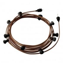 Girlande Außen Lumet System 7,5 m mit 5 Lampenfassungen E27 Schwarz Creative-Cables CATE27N125 - Braun