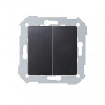 Doppelschalter Mechanismus+Abdeckung SIMON 82 Concept 8200398 Schwarz Matt