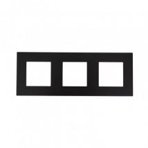 Cadre PC 3 Emplacements Modern Noir pour Interrupteur Modern Tactil