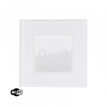 Interrupteur Tactile Wifi Double avec Plaque Crystal Modern Blanc