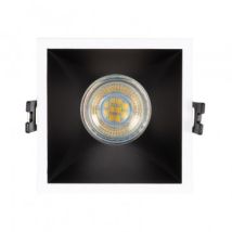 Collerette Downlight Carrée Faible UGR pour Ampoule LED GU10 Coupe 85x85mm Noir